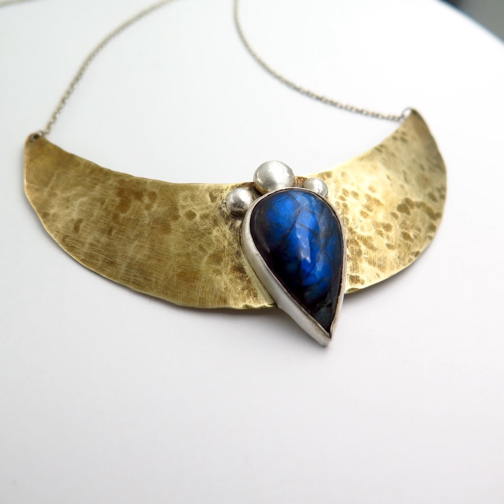 Celestial Choker in Bronze & Labradorite - Alkisti Jewelry