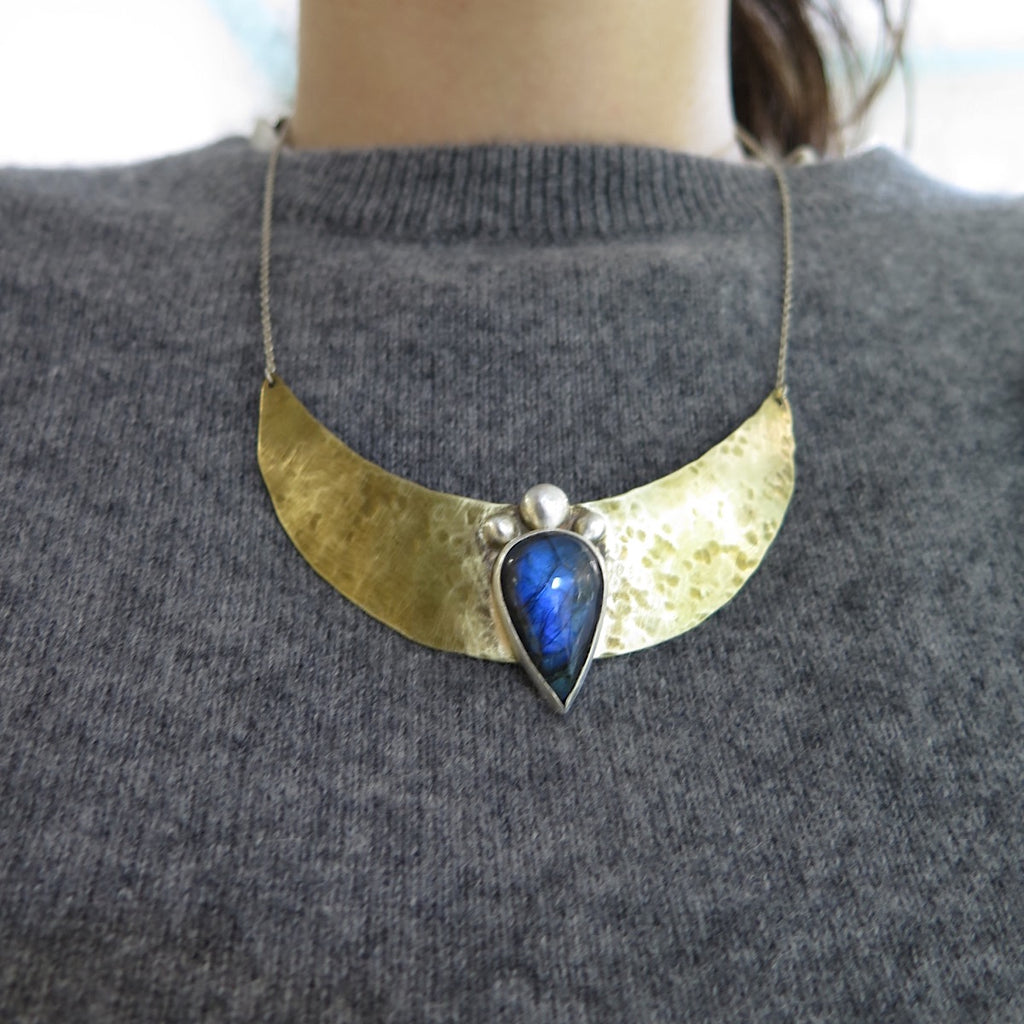 Celestial Choker in Bronze & Labradorite - Alkisti Jewelry