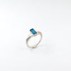 Blue Poly Slim ring with gemstone - Alkisti Jewelry