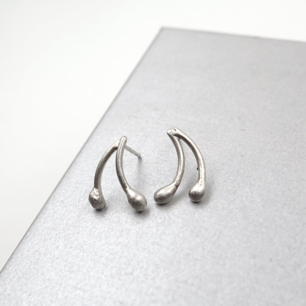 Cherry Earrings in Recycled Silver - Alkisti Jewelry