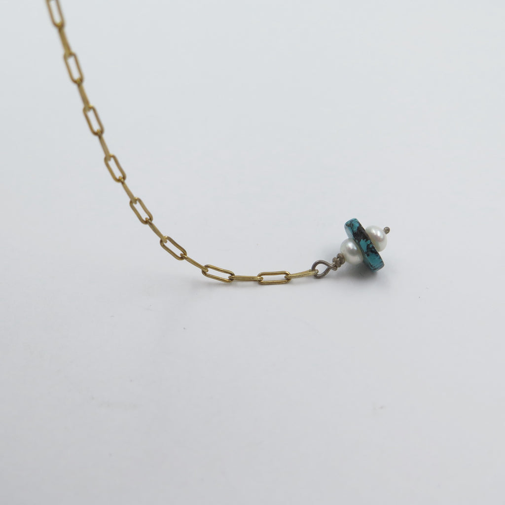 Golden Chain Bracelet with blue stones - Alkisti Jewelry