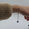 Golden Chain Bracelet with blue stones - Alkisti Jewelry