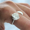 Moon Phase Ring in Clear Quartz (made to order)