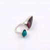 EXclamation Ring in Rhodonite & Amazonite - Alkisti Jewelry
