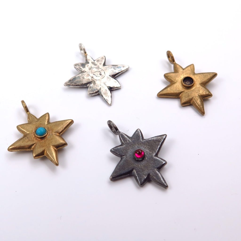 Asteroid 21 Lucky Charm Pendant in Bronze/Silver - Alkisti Jewelry