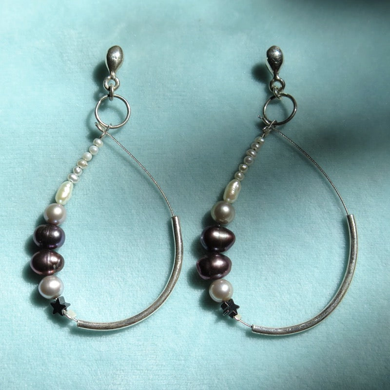 Pearl Reef Earrings in Silver - Alkisti Jewelry