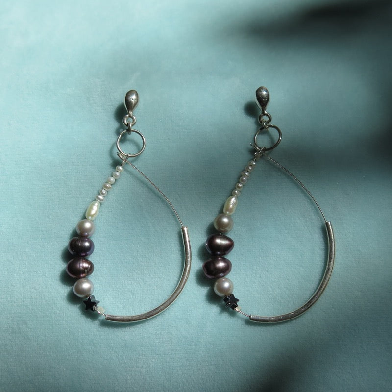 Pearl Reef Earrings in Silver - Alkisti Jewelry