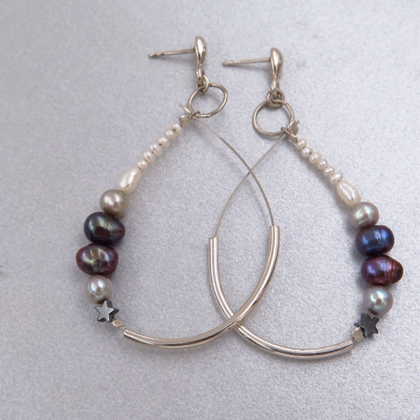 Pearl Reef Earrings in Silver - Alkisti Jewelry