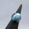 Planet Uranos Ring in Larimar - Alkisti Jewelry