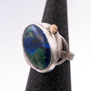 Planet Earth Ring in Azurite - Alkisti Jewelry