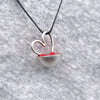 Bloody Heart Charm in Silver & Red Resin - Alkisti Jewelry