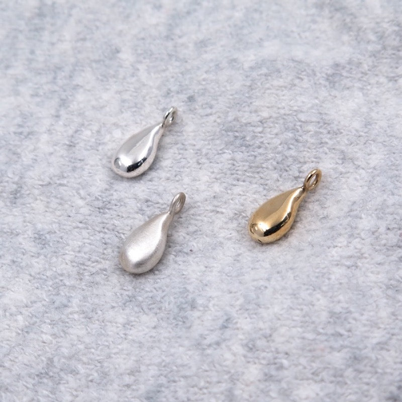 Liquid Drop Charm in Bronze/Silver - Alkisti Jewelry