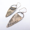 Shield Long Earrings in Silver - Alkisti Jewelry