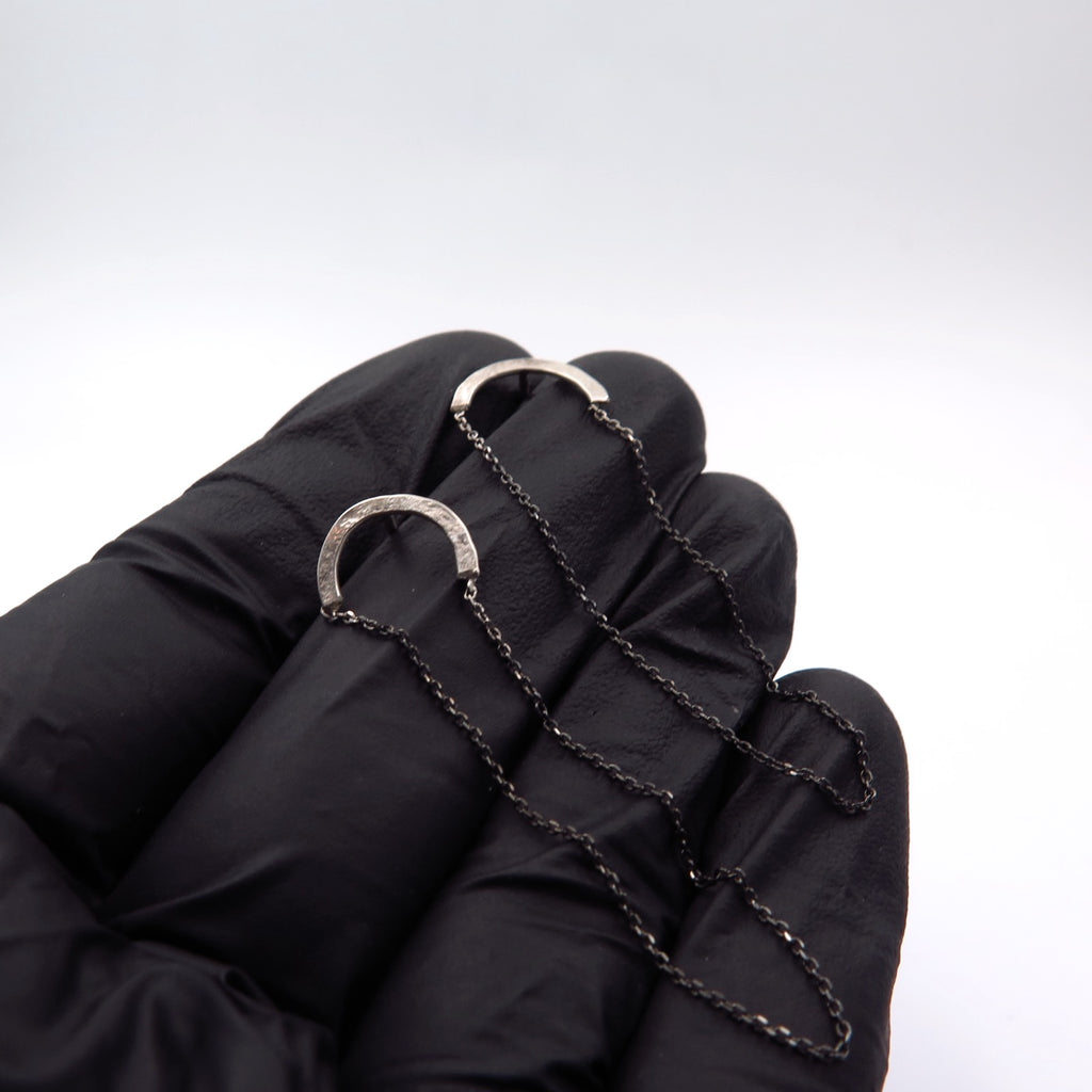 Dark Chain Fine Studs in 14K Gold - Alkisti Jewelry