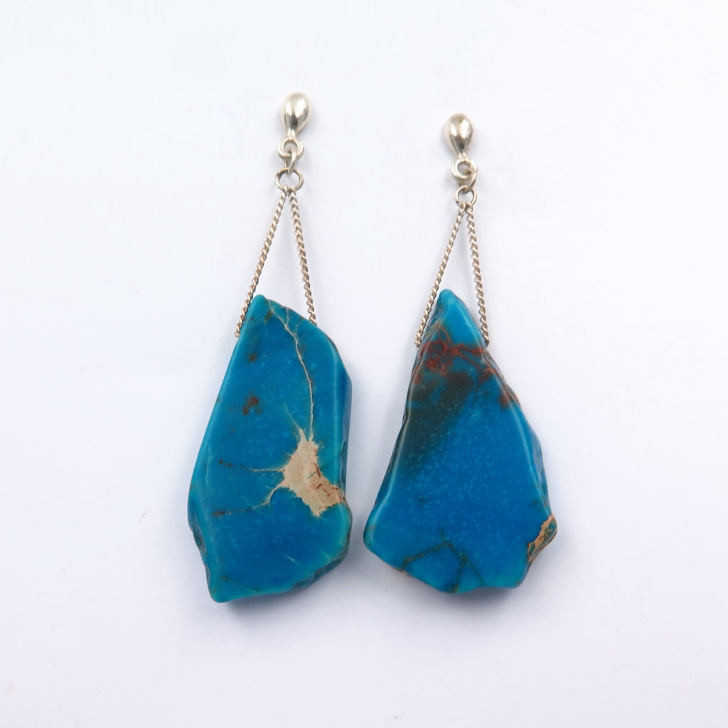 Blue Ocean Stone Earrings - Alkisti Jewelry