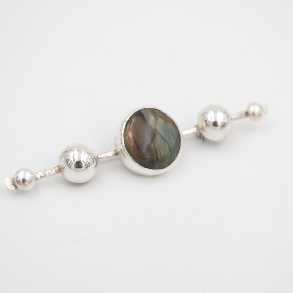 Purple Planet Brooch in Labradorite - Alkisti Jewelry