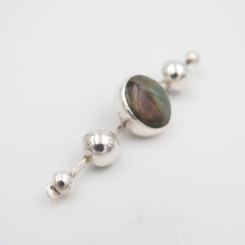 Purple Planet Brooch in Labradorite - Alkisti Jewelry