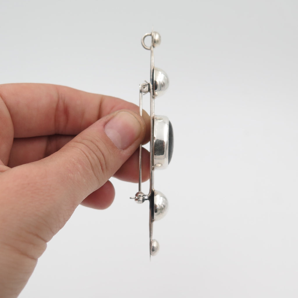 Purple Planet Brooch in Labradorite - Alkisti Jewelry