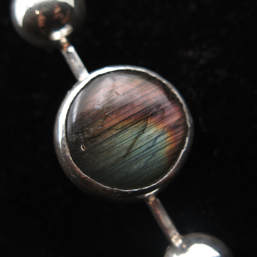 Purple Planet Brooch in Labradorite - Alkisti Jewelry