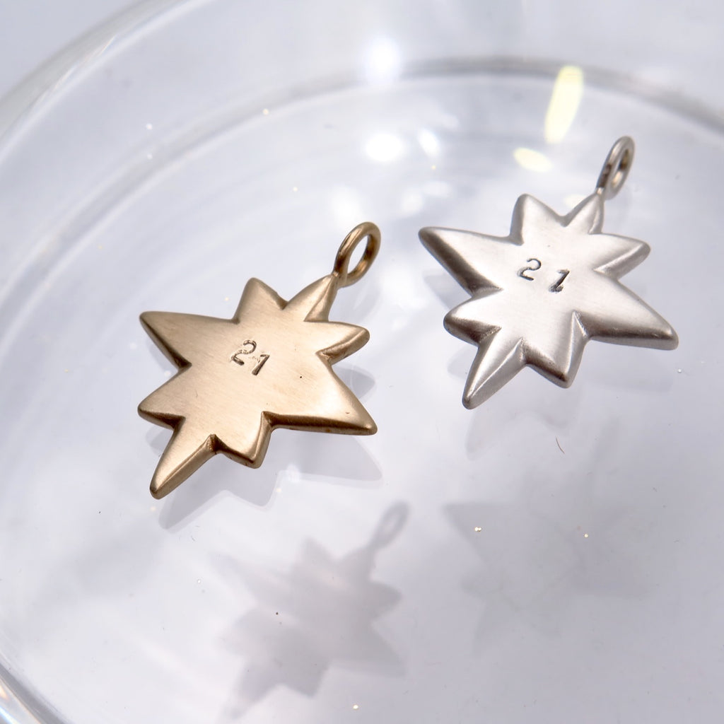 Asteroid 21 Lucky Charm Pendant in Bronze/Silver - Alkisti Jewelry
