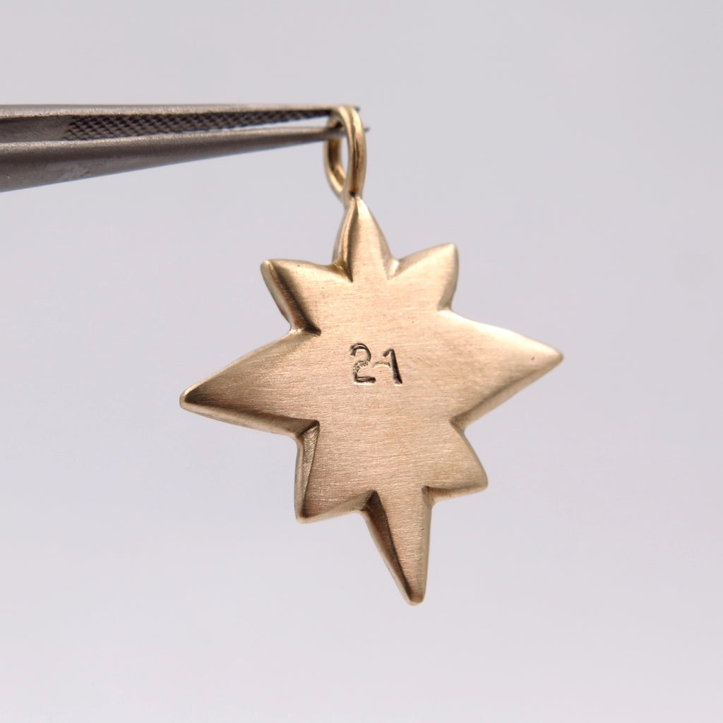 Asteroid 21 Lucky Charm Pendant in Bronze/Silver - Alkisti Jewelry