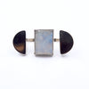 Shield Double Ring in Moonstone - Alkisti Jewelry