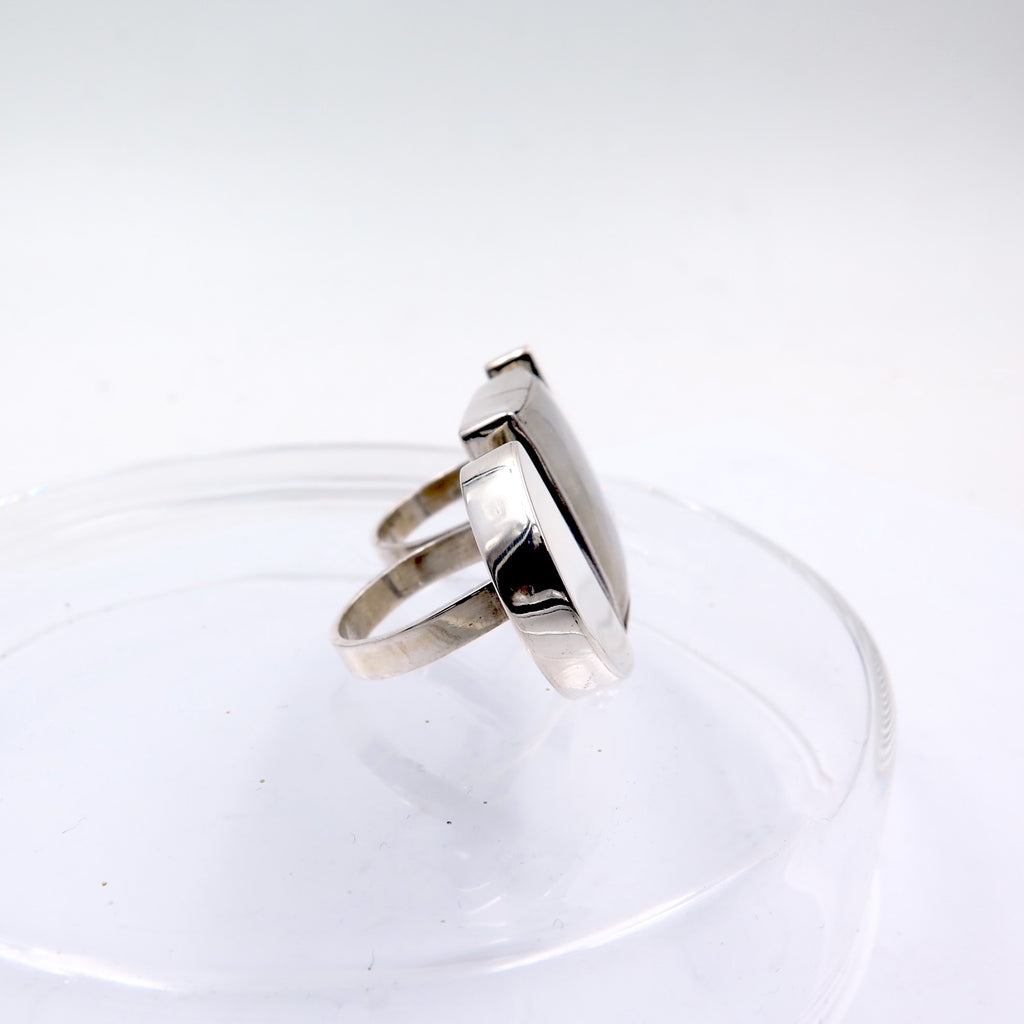 Shield Double Ring in Moonstone - Alkisti Jewelry