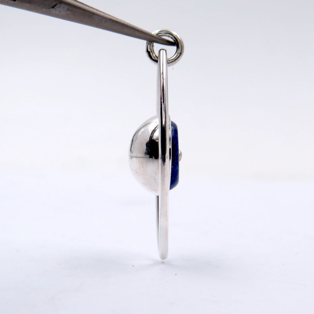 Space Eye Necklace in Silver & Lapis Lazuli - Alkisti Jewelry