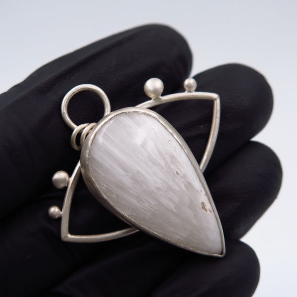 Snow Fairy Pendant in Selenite - Alkisti Jewelry
