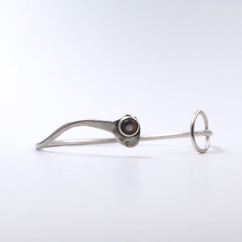 Ophidian Silver Bracelet in Labradorite - Alkisti Jewelry