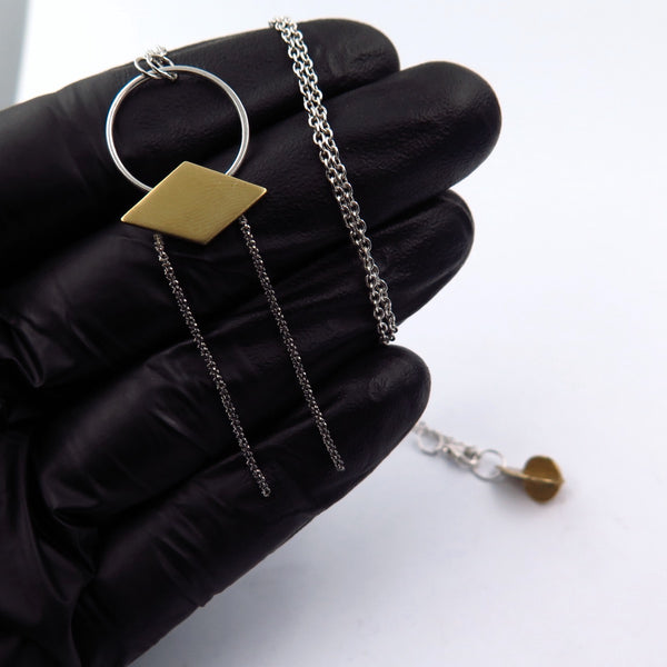 Kite Necklace in Silver & Bronze - Alkisti Jewelry