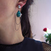 Silver Chandelier Single Earring in Amazonite - Alkisti Jewelry