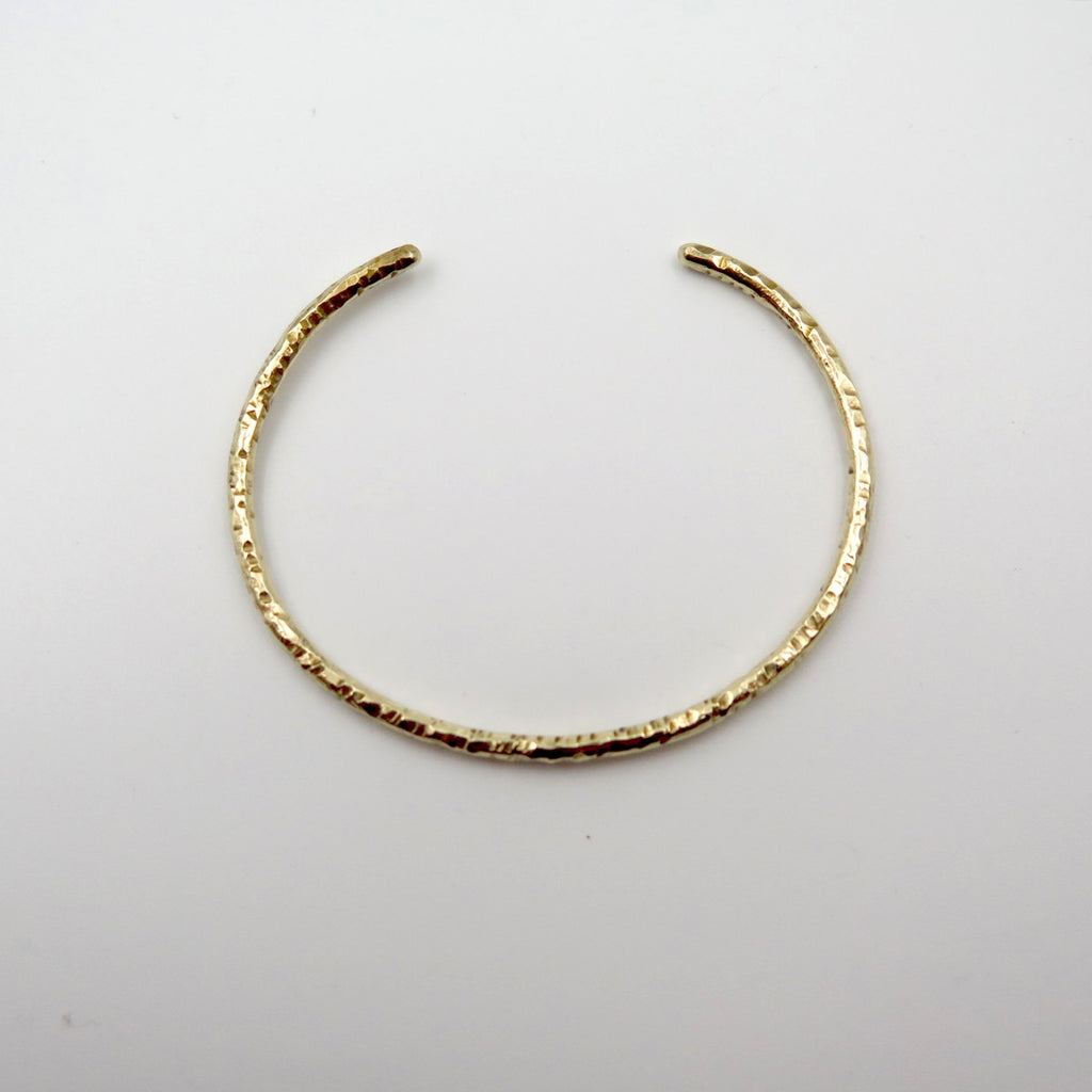 Hammered Simple Bangle in Bronze/Copper/Silver - Alkisti Jewelry