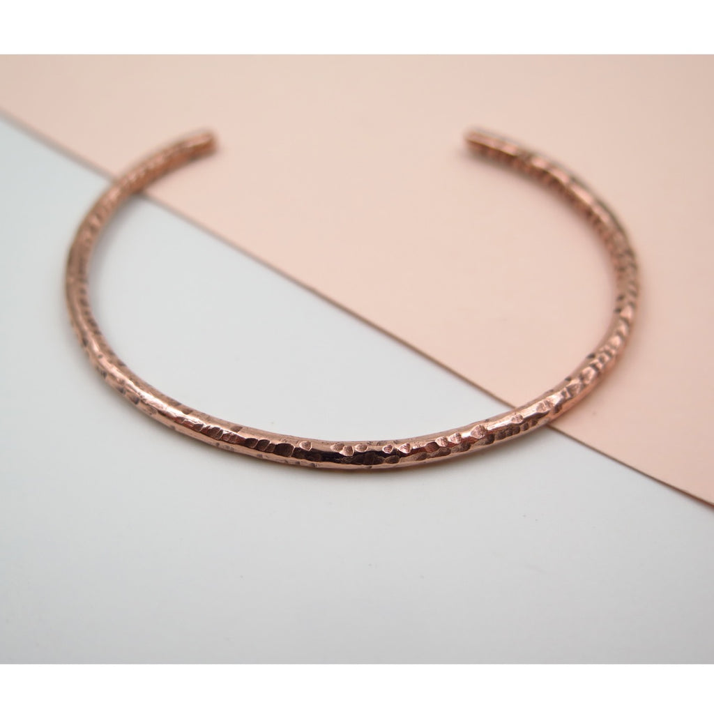 Hammered Simple Bangle in Bronze/Copper/Silver - Alkisti Jewelry