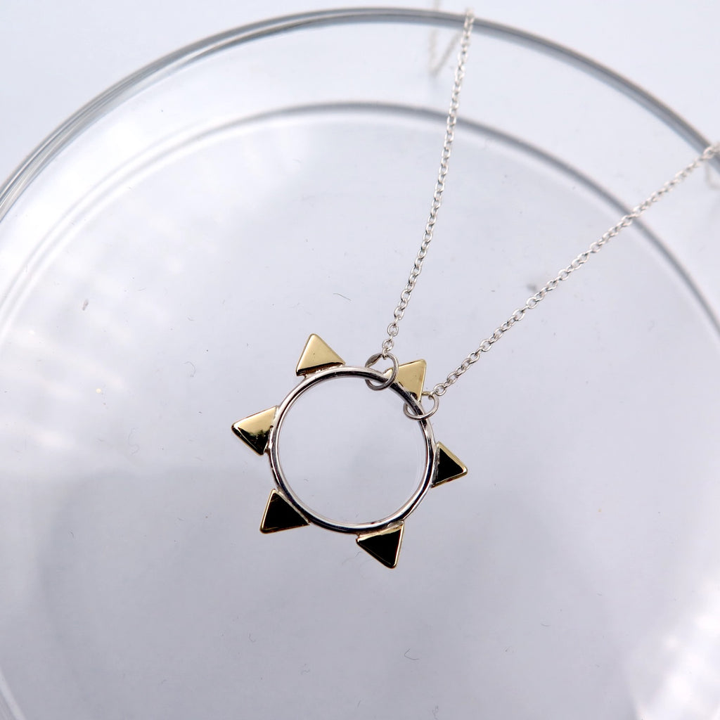 Golden Sun Necklace in Bronze/Silver/14K Gold - Alkisti Jewelry