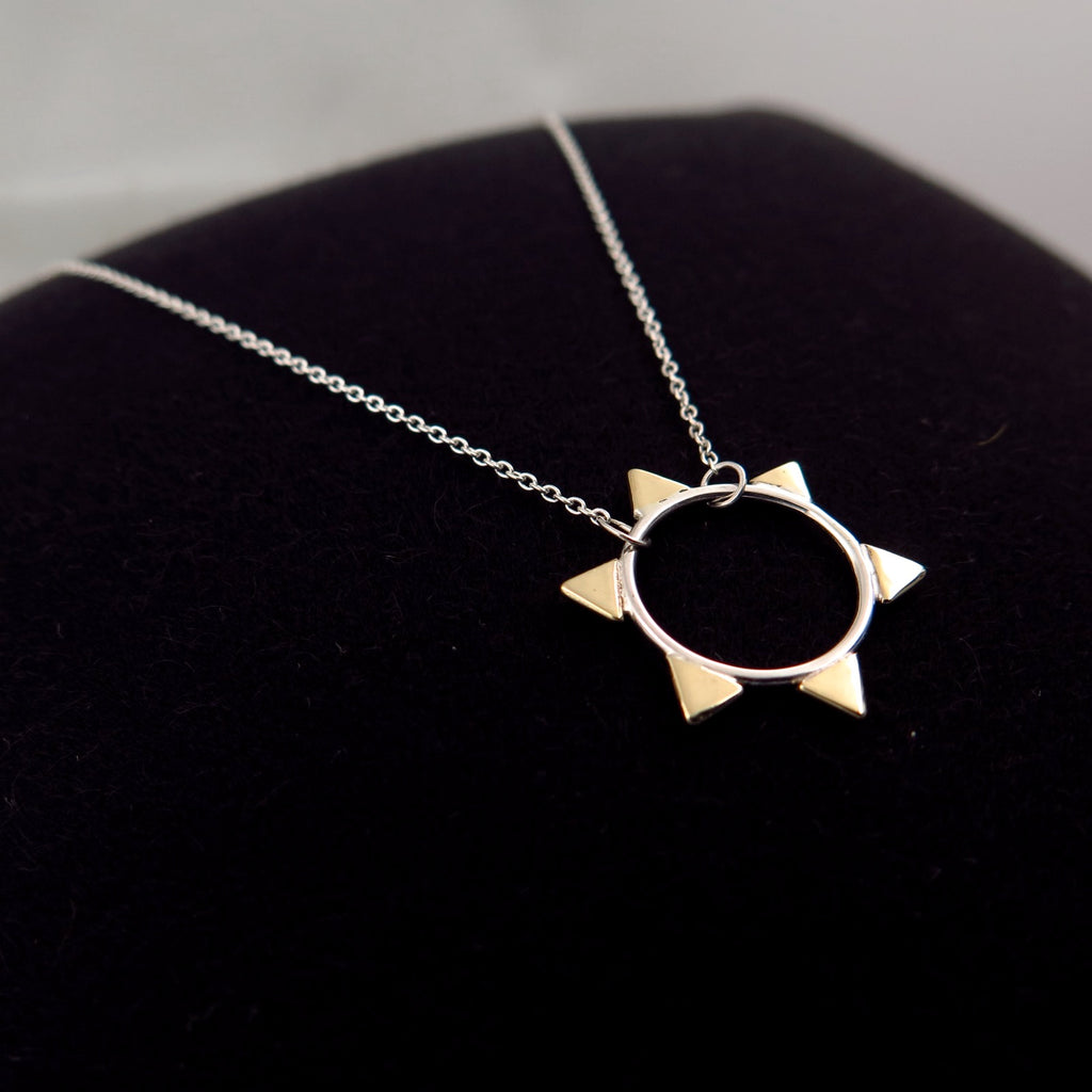 Golden Sun Necklace in Bronze/Silver/14K Gold - Alkisti Jewelry