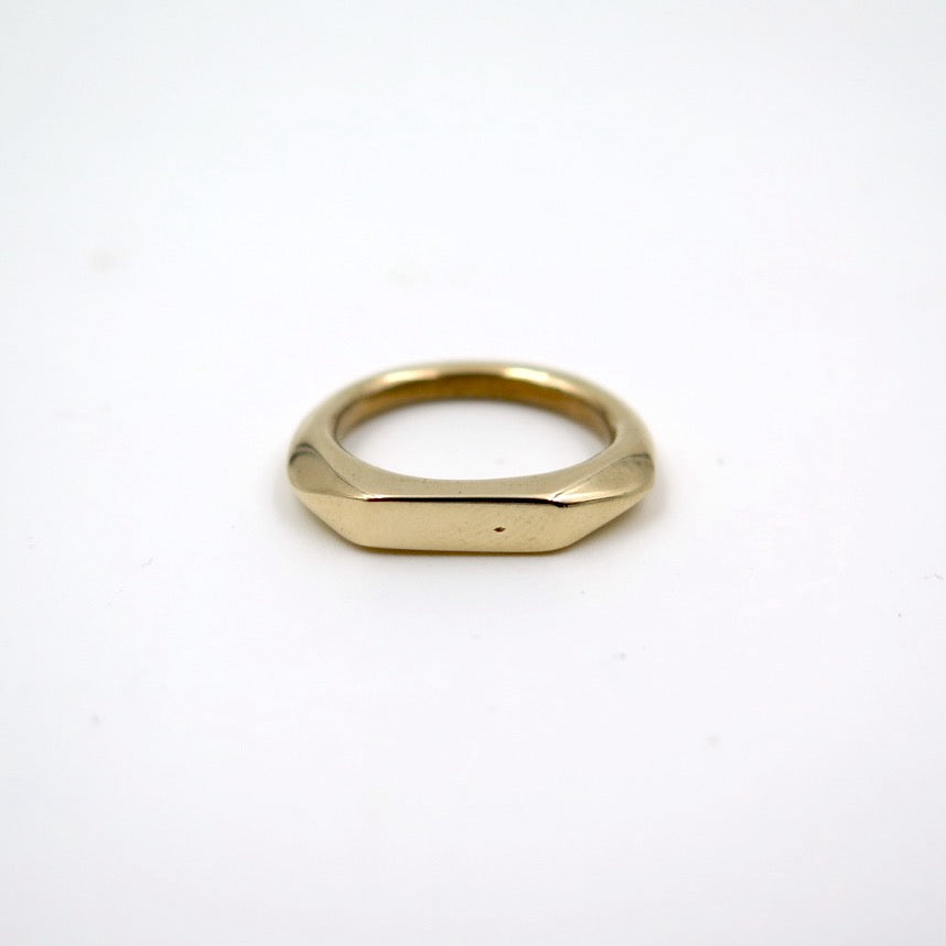 Polyslim Signet Ring in Bronze/Silver - Alkisti Jewelry