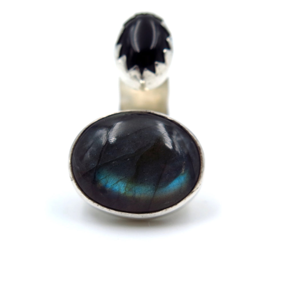 Multi Ring in Onyx & Labradorite - Alkisti Jewelry