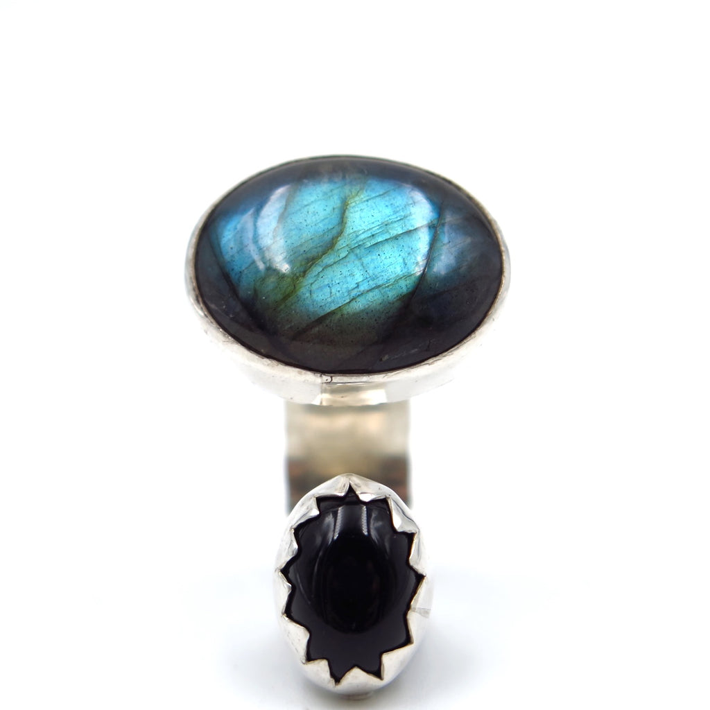 Multi Ring in Onyx & Labradorite - Alkisti Jewelry