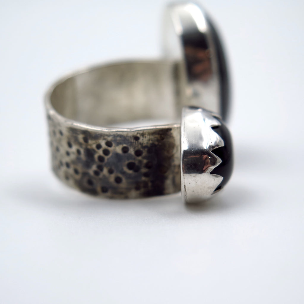 Multi Ring in Onyx & Labradorite - Alkisti Jewelry