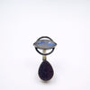 Burning Love Ring in Moonstone & Druzy Black Agate - Alkisti Jewelry