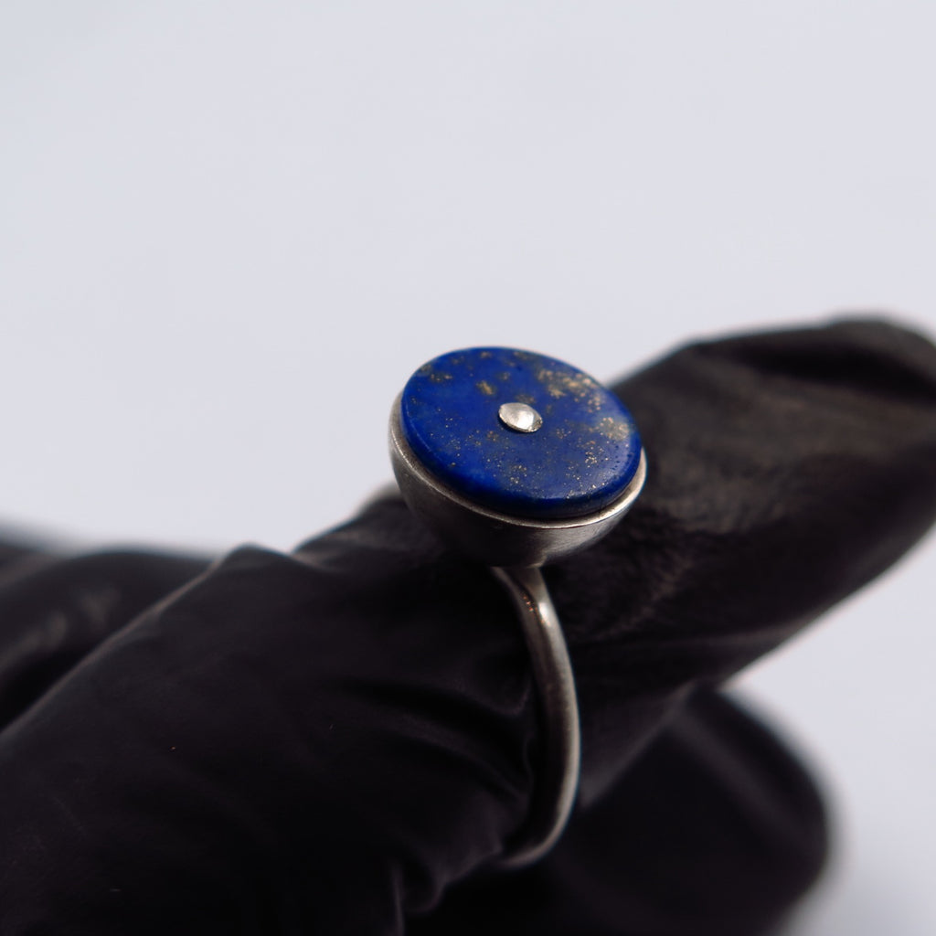 Octopus Eye Ring in Bronze/Silver & Lapis Lazuli - Alkisti Jewelry