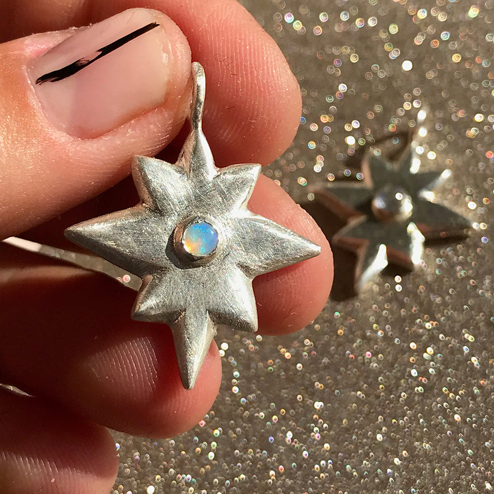 Asteroid 21 Lucky Charm Pendant in Bronze/Silver - Alkisti Jewelry