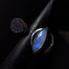 Burning Love Ring in Moonstone & Druzy Black Agate - Alkisti Jewelry