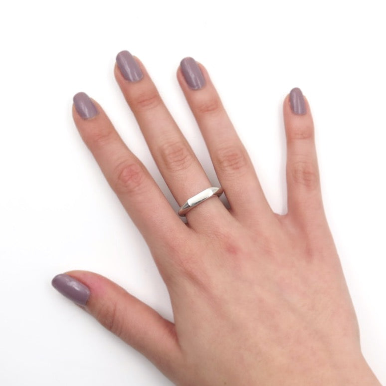 Polyslim Signet Ring in Bronze/Silver - Alkisti Jewelry