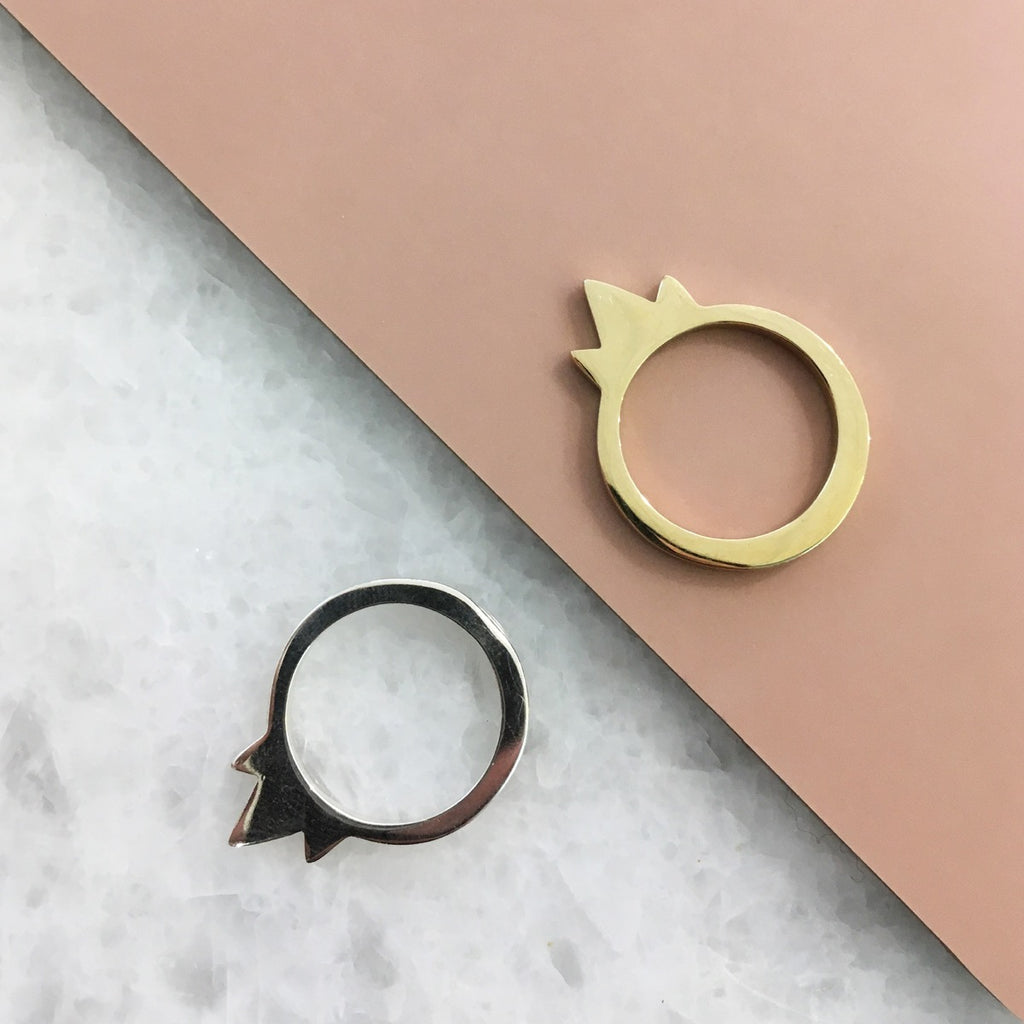Corona Ring in Bronze/Silver - Alkisti Jewelry
