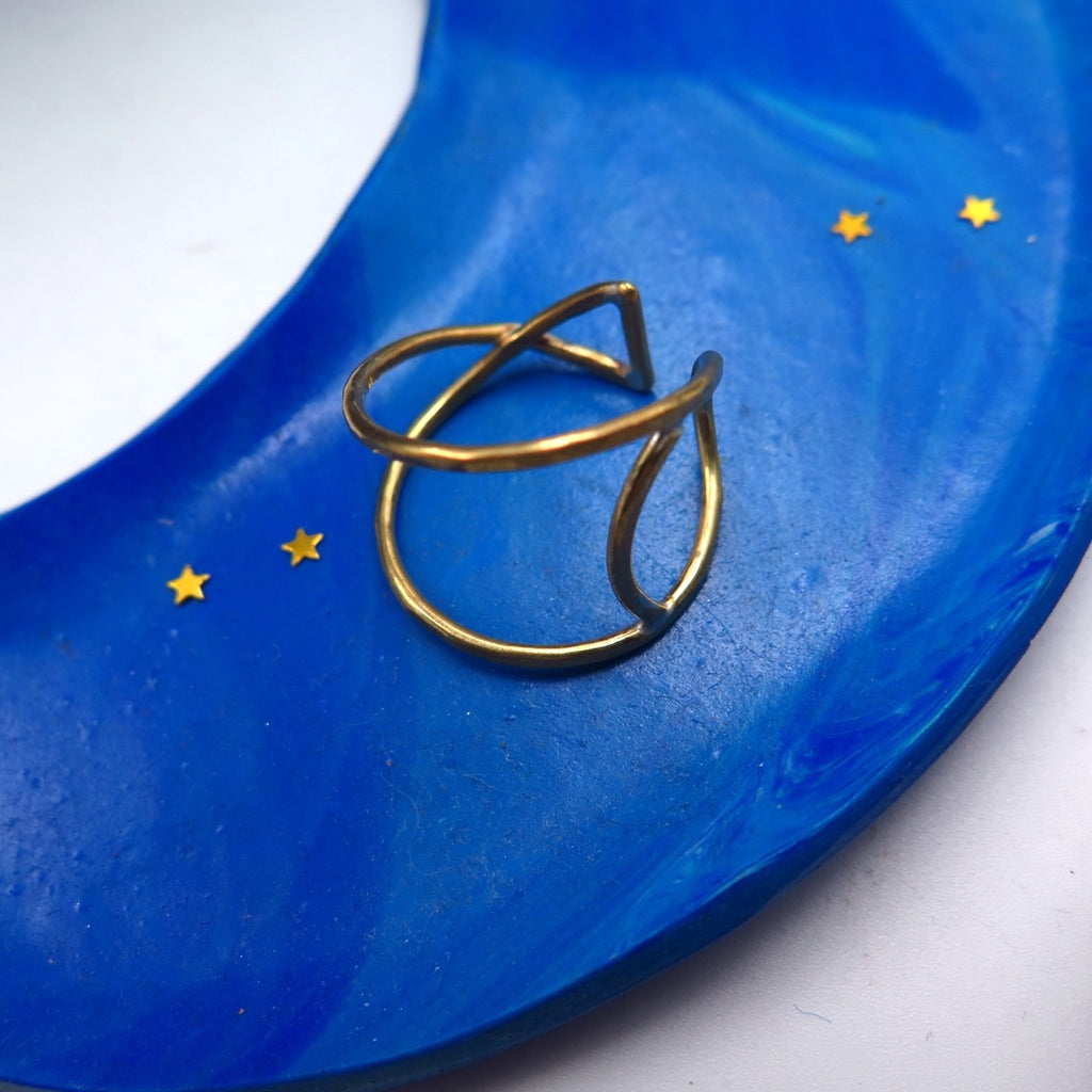 Fresh Fish Ring in Bronze/Silver - Alkisti Jewelry