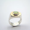 Sun Signet Ring in Silver, 14K Gold & Opal - Alkisti Jewelry