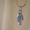 Aura Necklace in Aquamarine & Akoya Pearl - Alkisti Jewelry