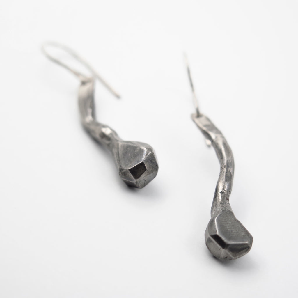Polygon Snake Earrings in Bronze/Silver/14K Gold - Alkisti Jewelry